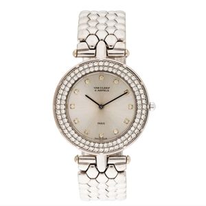 Van Cleef & Arpels Round Diamond White Gold Watch Pierre Arpels Collection